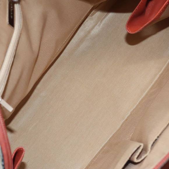 BURBERRY Nova Check Hand Bag Canvas Beige Orange Silver Auth 102116 - Picture 11 of 16